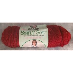 Caron Simply Soft Yarn 6oz Skein's 100%‎ Acrylic 4 Ply Medium Autumn Red 9730